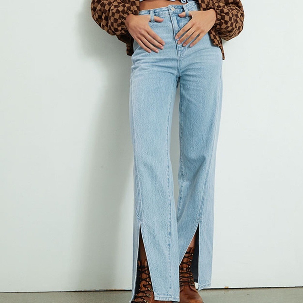 Pacsun Eco Light Blue Twisted Seam Boyfriend Jeans Denim Pants Womens 29 New NWT